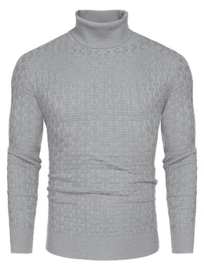 Casual Slim Fit Turtleneck Pullover Sweaters (US Only) Sweaters coofandystore Grey S 