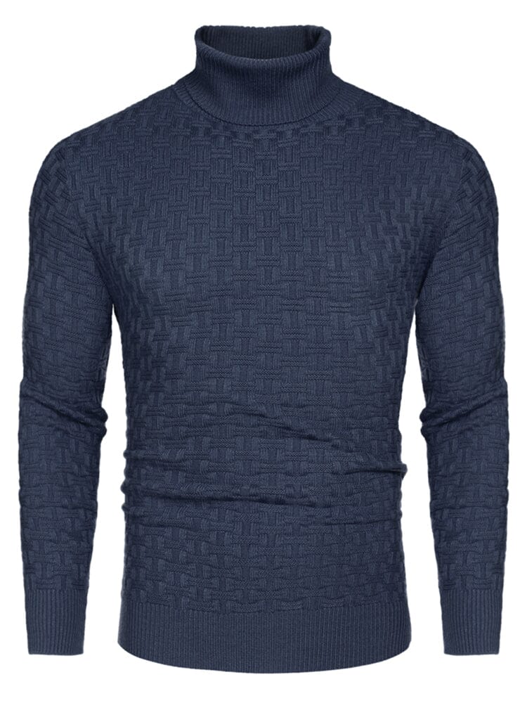 Casual Slim Fit Turtleneck Pullover Sweaters (US Only) Sweaters coofandystore Navy Blue S 