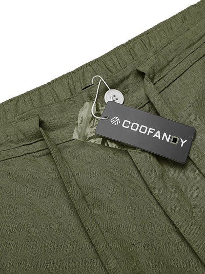 Casual Straight Linen Drawstring Pants (US Only) Pants coofandy 