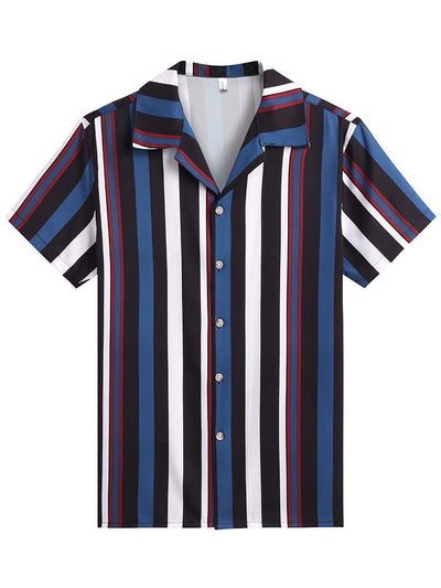 Cozy Stripe Splicing Shirt (US Only) Shirts coofandystore PAT15 S 