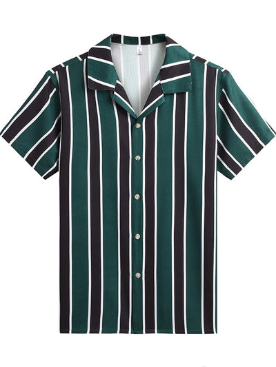 Cozy Stripe Splicing Shirt (US Only) Shirts coofandystore PAT18 S 