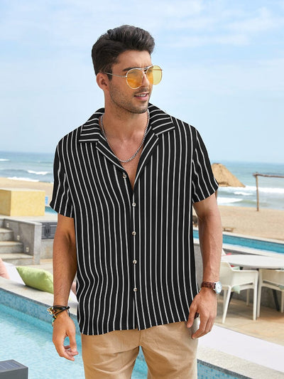 Striped Button Down Beach Shirts (US Only) Shirts coofandystore 