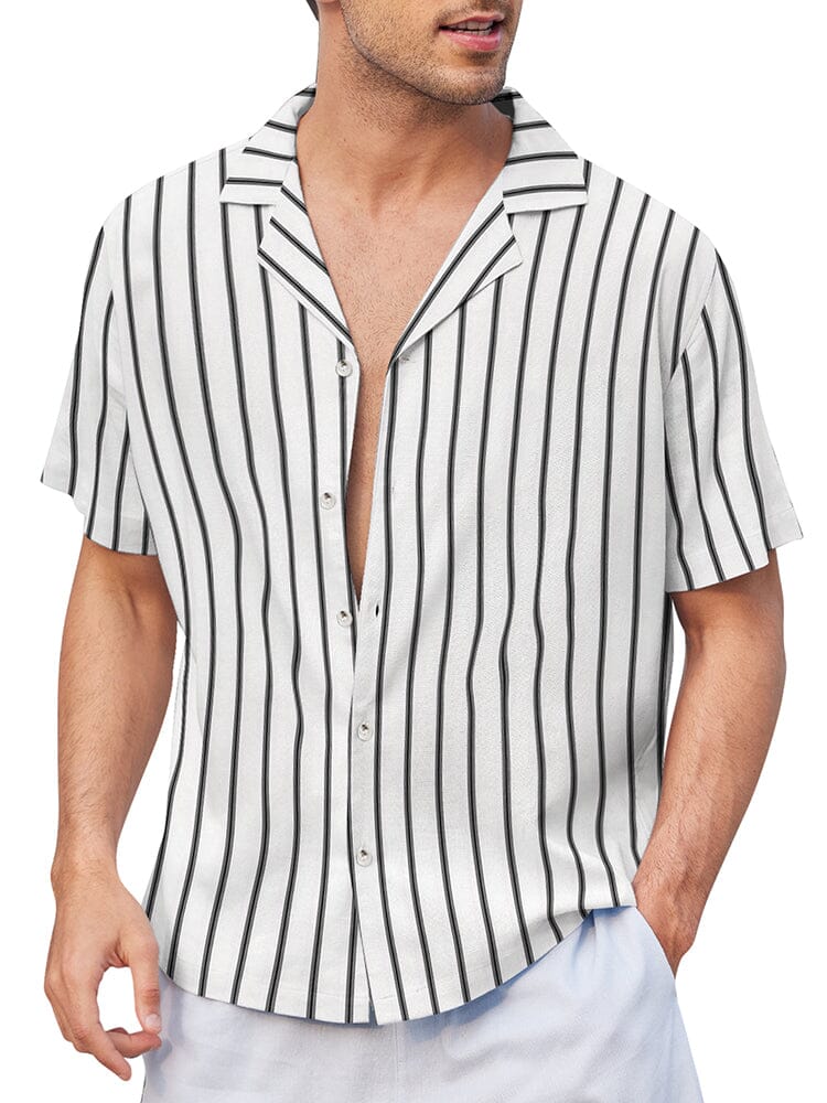 Striped Button Down Beach Shirts (US Only) Shirts coofandystore PAT3 S 