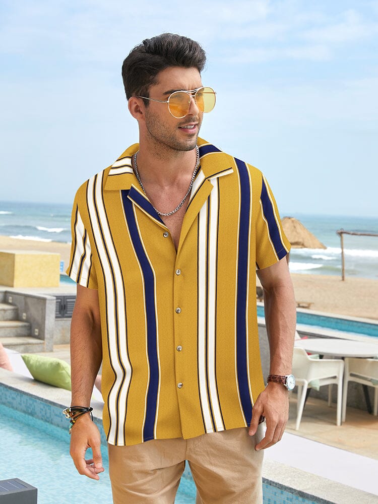 Striped Button Down Beach Shirts (US Only) Shirts coofandystore 