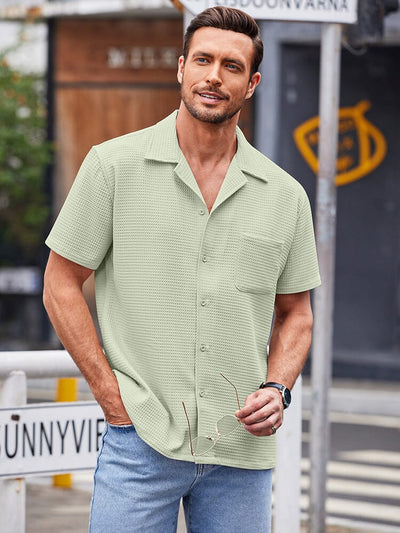 Waffle Loose Fit Short Sleeve Shirt (US Only) Shirts coofandystore 