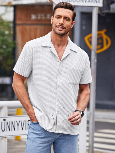 Waffle Loose Fit Short Sleeve Shirt (US Only) Shirts coofandystore 