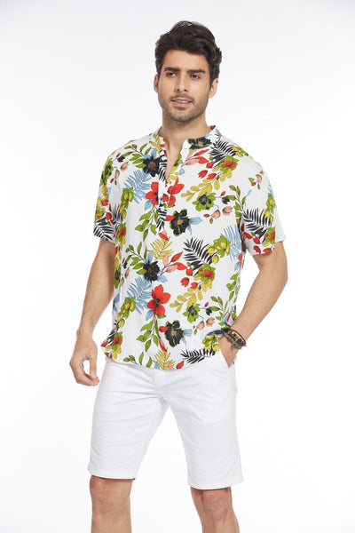 Coofandy Floral Henley Shirt (US Only) Shirts coofandy 