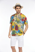 Coofandy Floral Henley Shirt (US Only) Shirts coofandy 