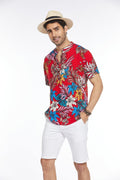 Coofandy Floral Henley Shirt (US Only) Shirts coofandy 
