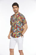 Coofandy Floral Henley Shirt (US Only) Shirts coofandy 