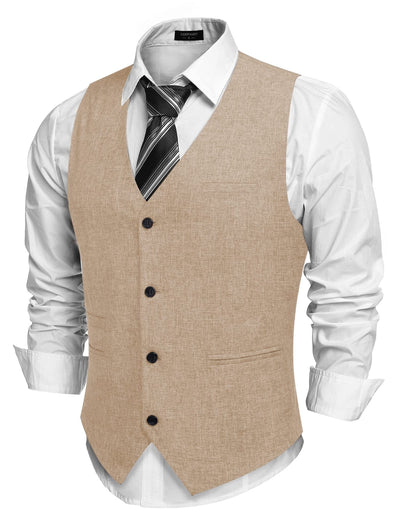 Coofandy Waistcoat Business Vests (US Only) Vest coofandy Beige S 