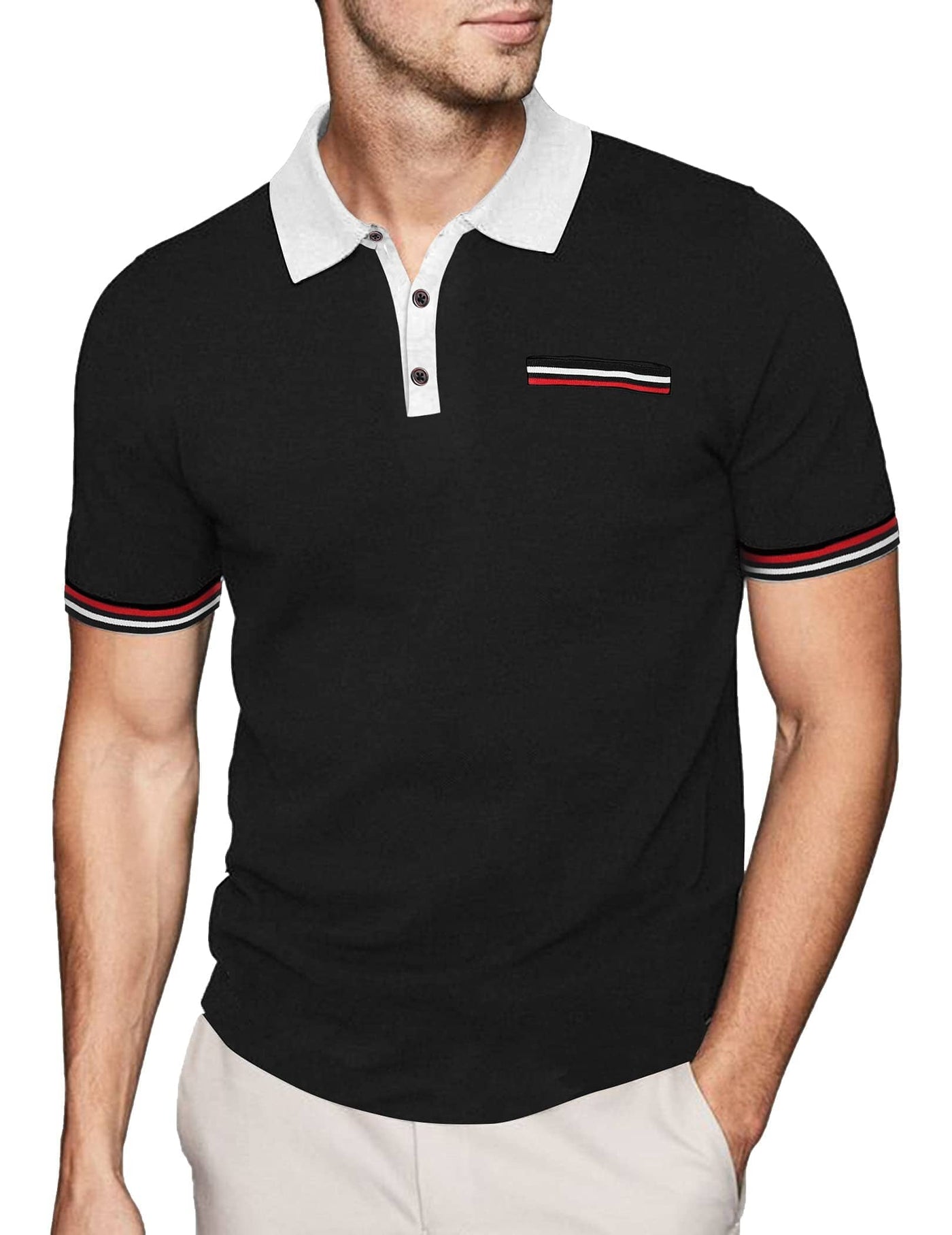 Coofandy Pocket Polo Shirt (US Only) Polos coofandy Black S 