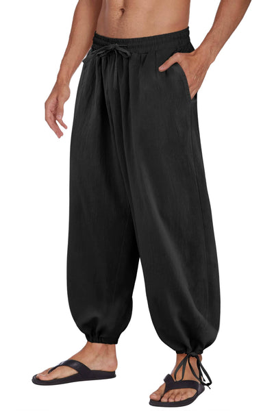 Coofandy Cotton Linen Style Loose Yoga Pants (US Only) Pants coofandy Black S 