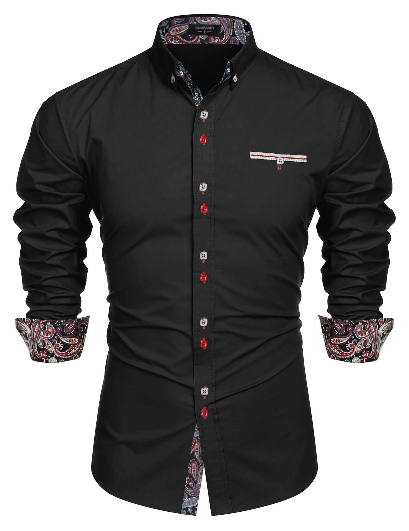 Coofandy Dress Button Down Shirts (US Only) Shirts coofandy Black S 