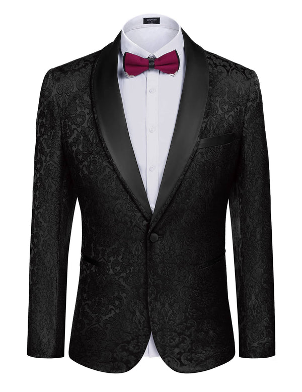 Coofandy Floral Suit Jacket (US Only) Blazer coofandy Black S 