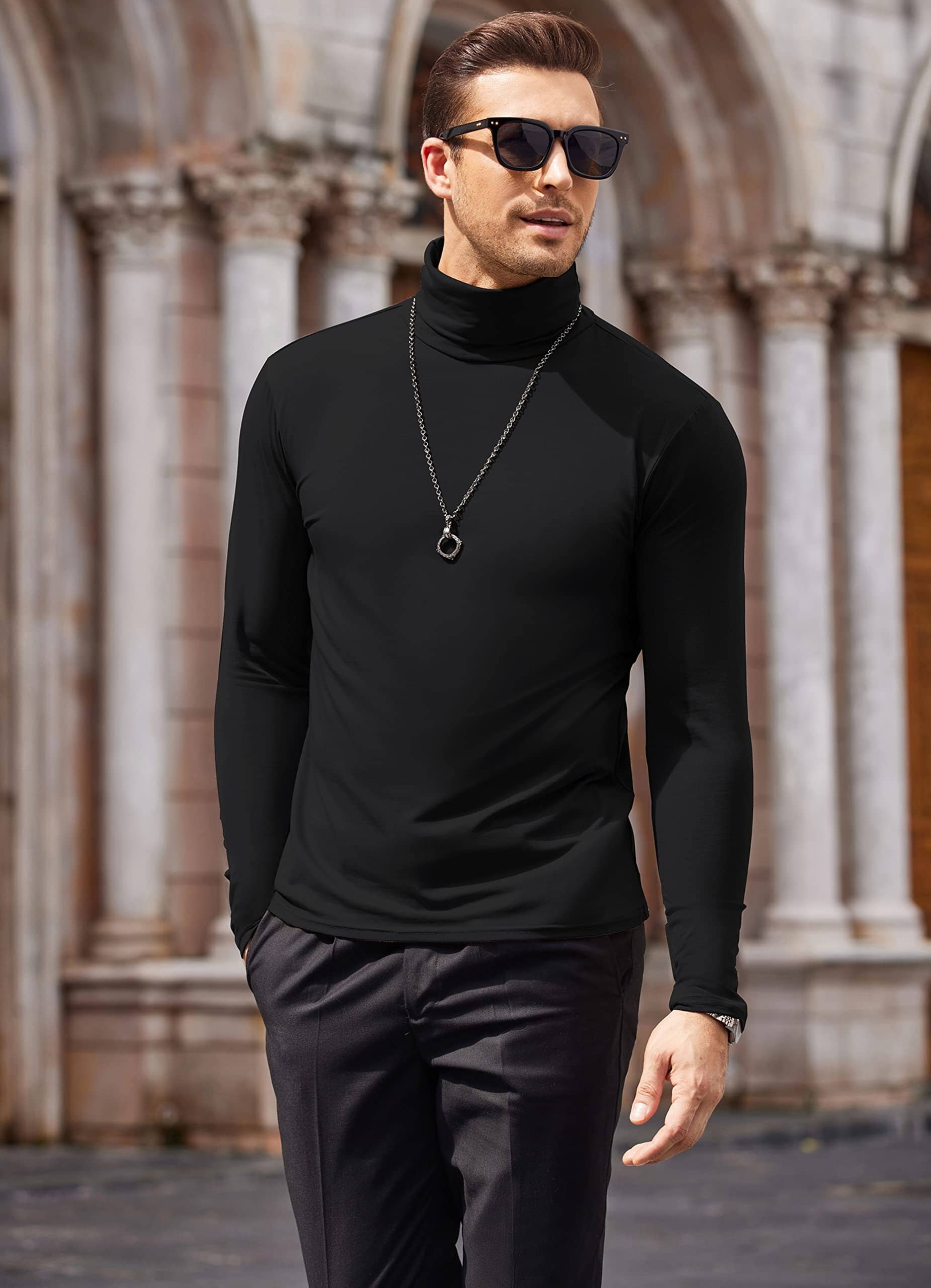 Slim Fit Turtleneck Cotton Sweater - Soft & Stylish – COOFANDY