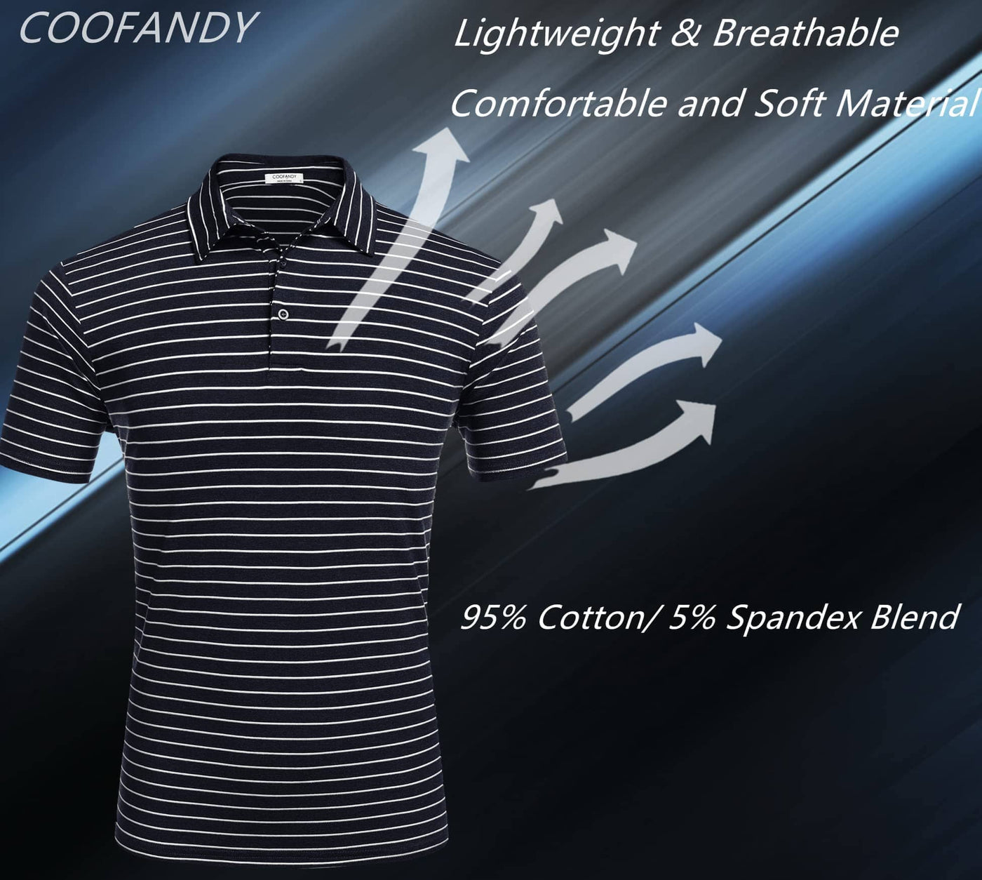 Coofandy Striped Polo Shirts (US Only) Polos coofandy 