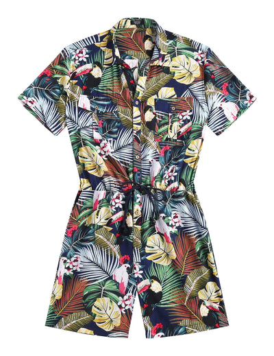 Coofandy Floral One Piece Hawaiian Jumpsuit (US Only) Jumpsuit coofandy 