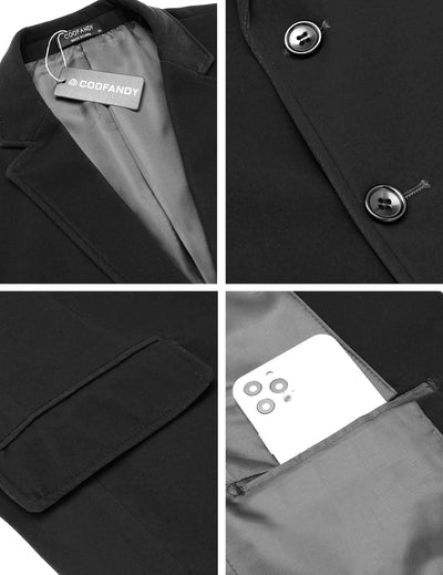 Two Button Slim Fit Blazers Retro Tuxedo Suit Jackets (US Only) Blazer coofandy 