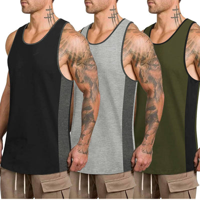Coofandy 3 Pack Workout Tank Top (US Only) Tank Tops coofandy Black/Army Green/Light Gray S 