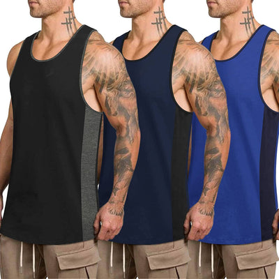 Coofandy 3 Pack Workout Tank Top (US Only) Tank Tops coofandy Black/Navy/Blue S 