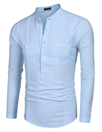 Coofandy Henley Cotton Beach Shirts (US Only) Shirts coofandy 