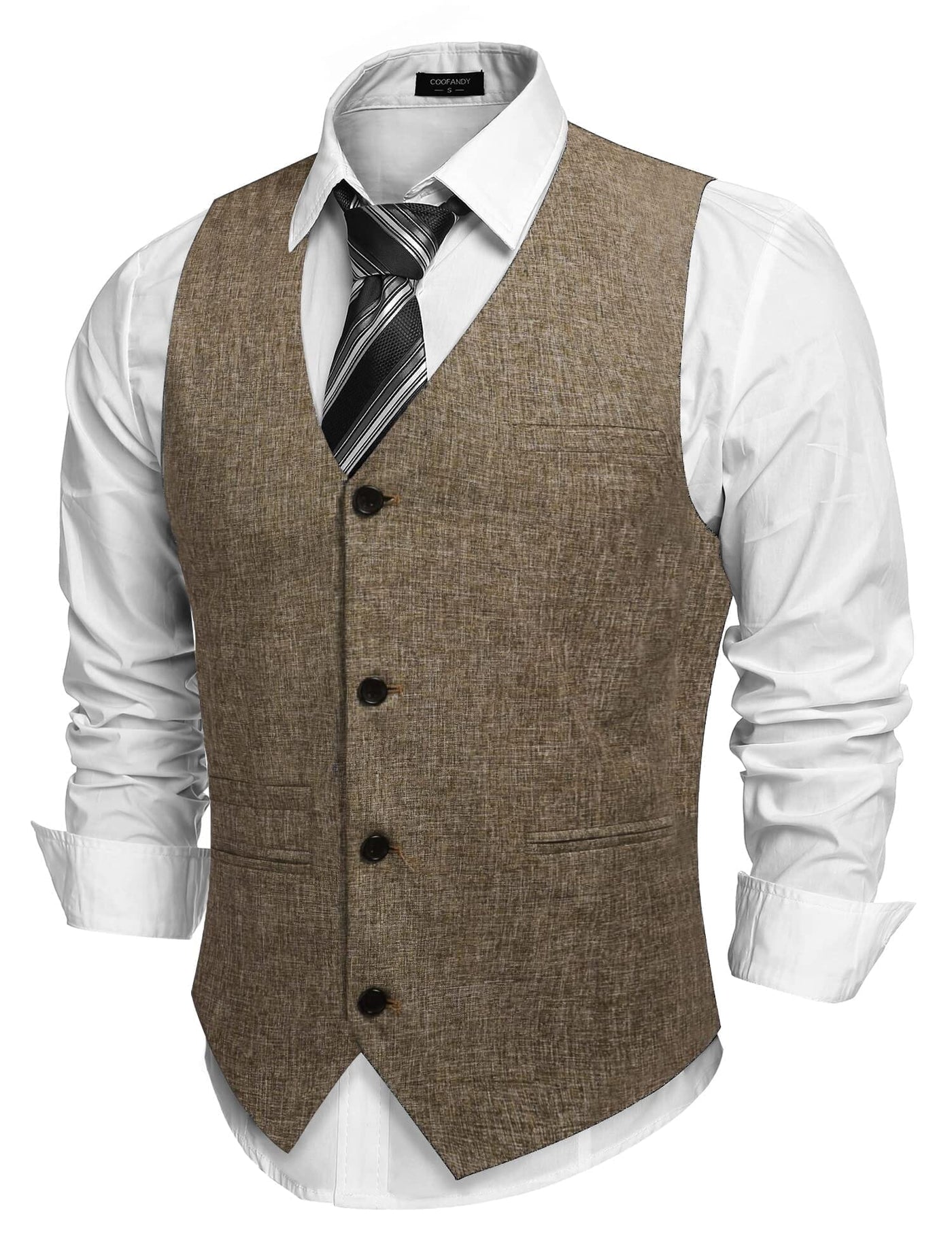 Coofandy Waistcoat Business Vests (US Only) Vest coofandy Brown S 