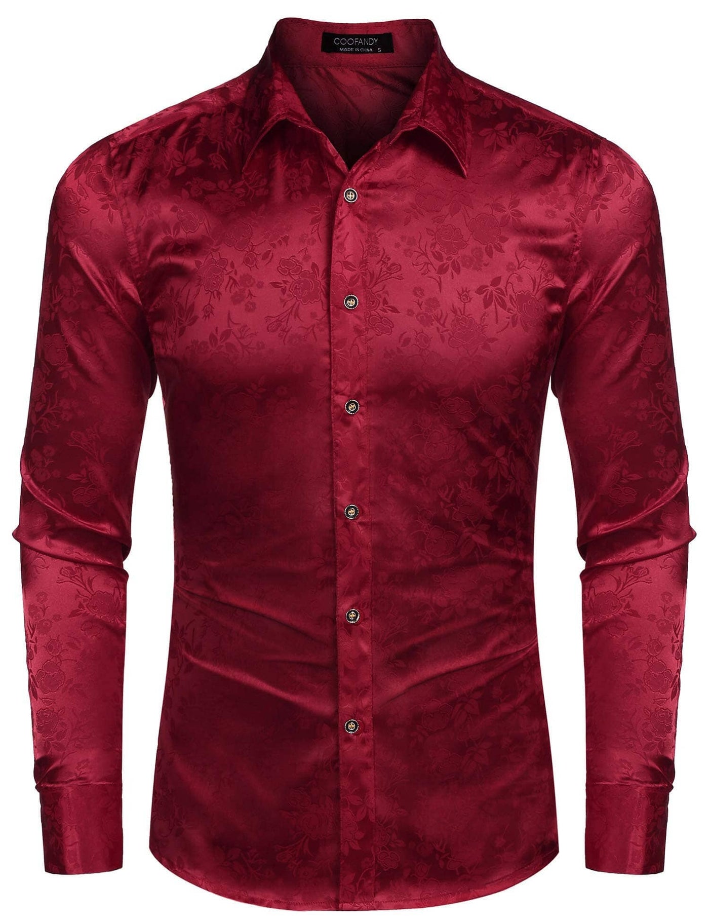 Coofandy Rose Printed Dress Shirts (US Only) Shirts & Polos coofandy Red S 