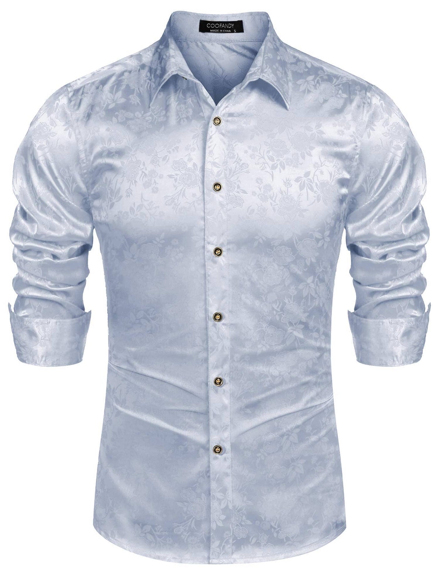 Coofandy Rose Printed Dress Shirts (US Only) Shirts & Polos coofandy Clear Blue S 