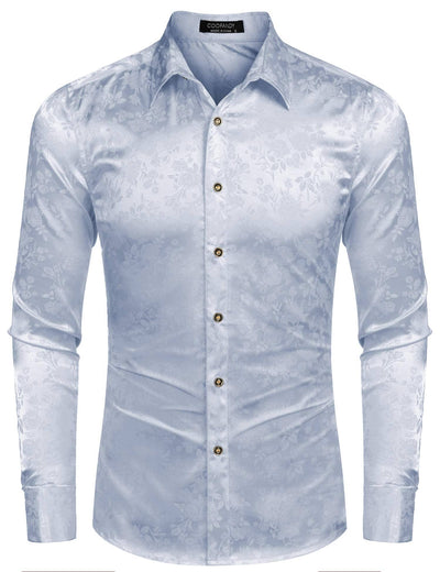 Coofandy Rose Printed Dress Shirts (US Only) Shirts & Polos coofandy 