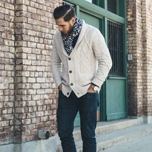 Shawl Collar Button Down Knitted Sweater with Pockets (US Only) Sweaters COOFANDY Store 