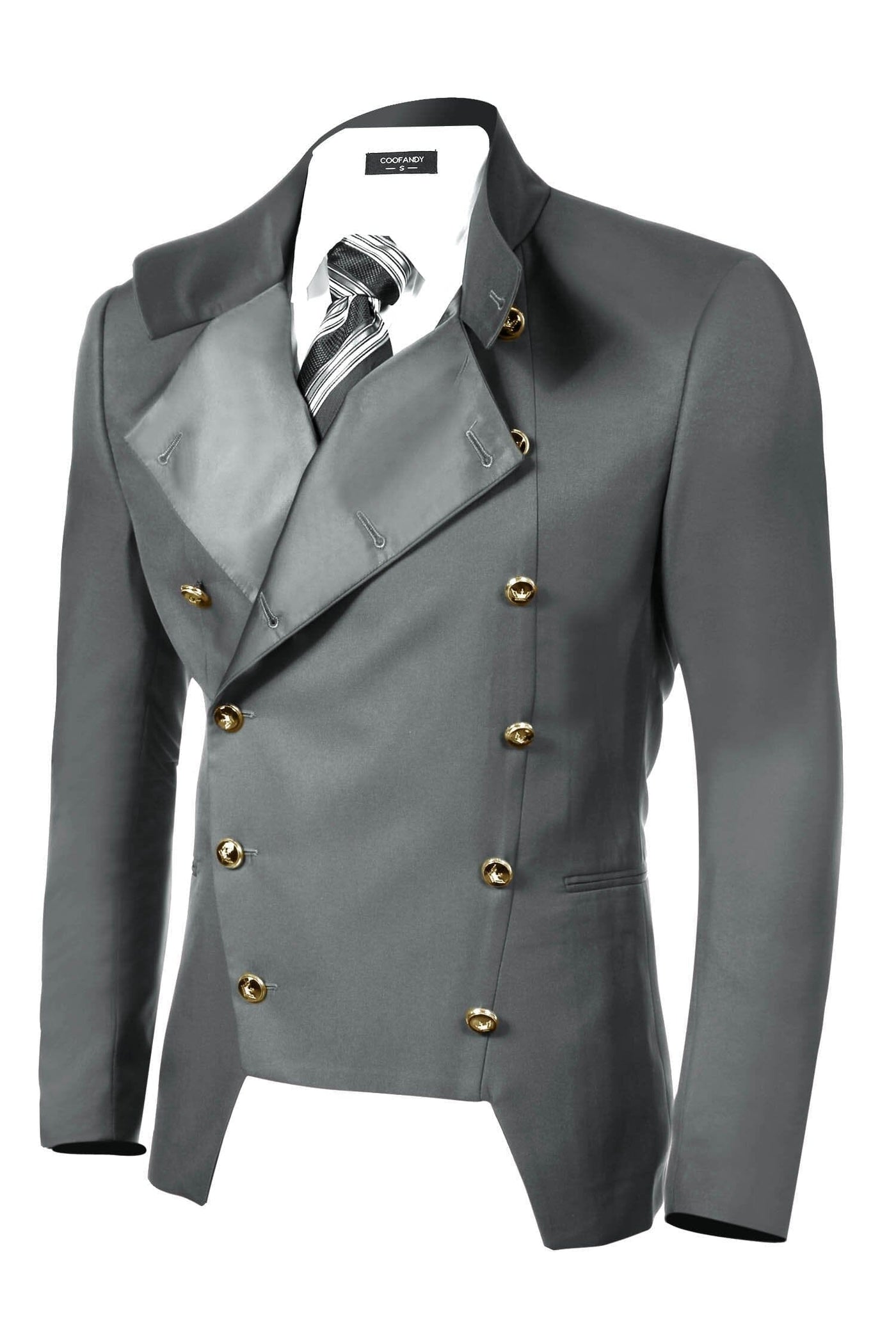 Coofandy Double-Breasted Blazer (US Only) Blazer coofandy Gray S 