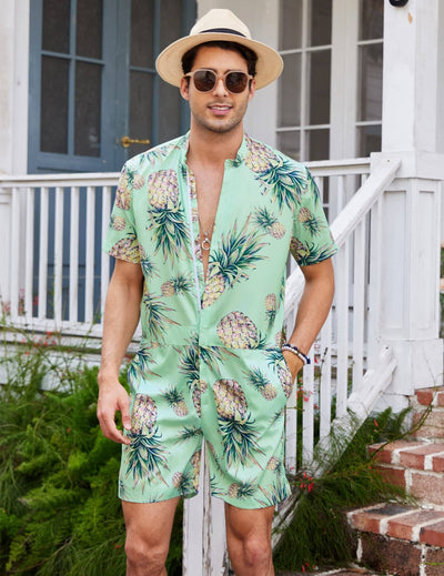Coofandy One Piece Rompers (US Only) Shirts & Polos coofandy Green-pineapple S 