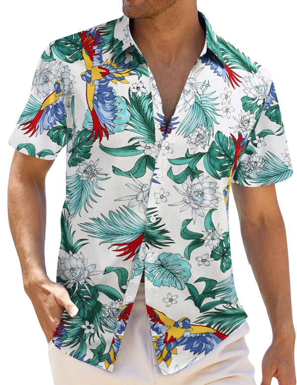 Coofandy Hawaiian Floral Shirt (US Only) Shirts coofandy Green Floral S 