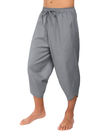 Coofandy Linen Style 3/4 Shorts Yoga Trousers (US Only) Pants coofandy Grey S 