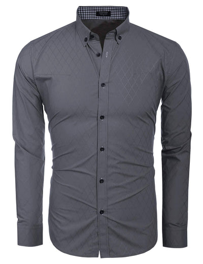 Coofandy Business Dress Shirt (US Only) Shirts coofandy Grey S 
