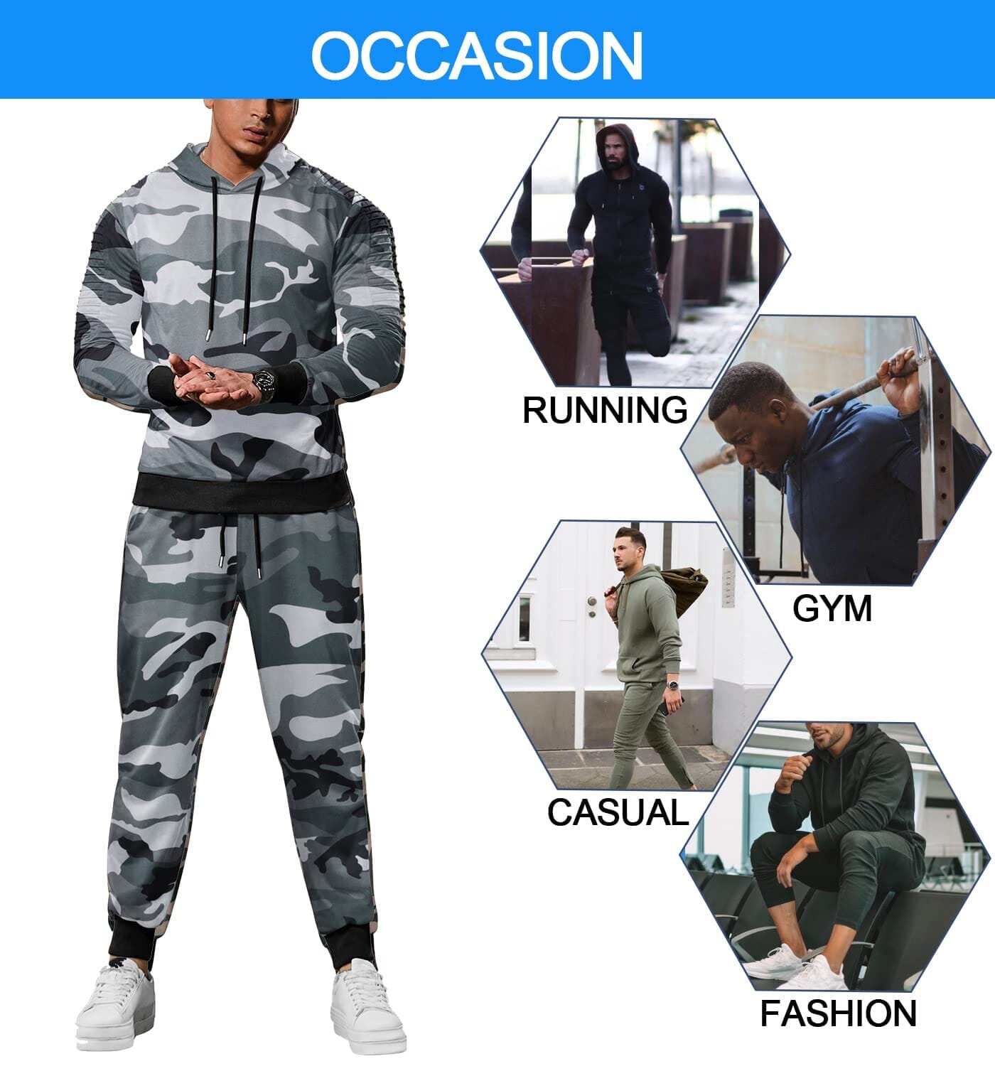 2 Piece Hoodie Jogging Athletic Suits (US Only) Sports Set Coofandy's 