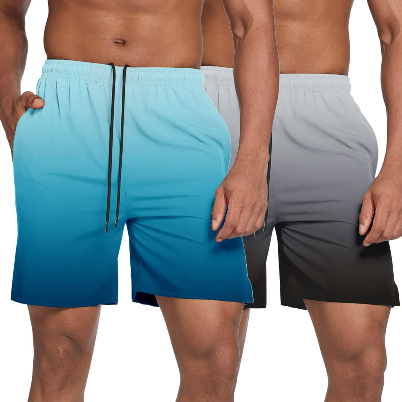Coofandy Men's 2 Pack Gym Workout Shorts (US Only) Pants coofandy Blue/Grey S 