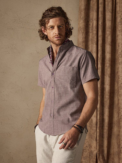 Cotton Linen Style Short Sleeve Simple Shirt Shirts coofandystore 