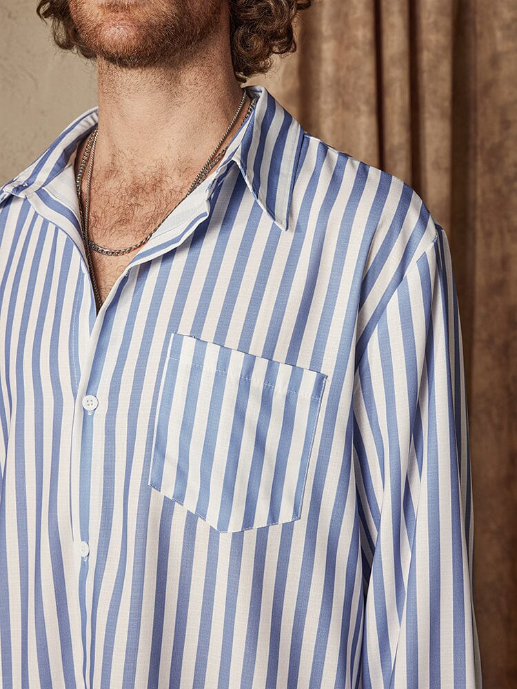 Linen Style Stripe Shirt Shirts & Polos coofandystore 