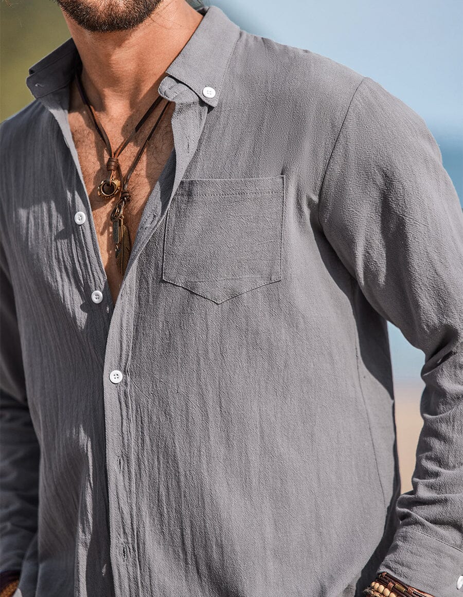 Coofandy Long Sleeves Shirt With Botton Shirts coofandy 