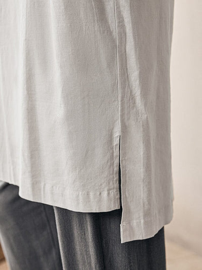 Soft Linen Blend Long Top Shirts coofandystore 