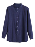 Linen Style Long Sleeve Shirt Shirts coofandy 