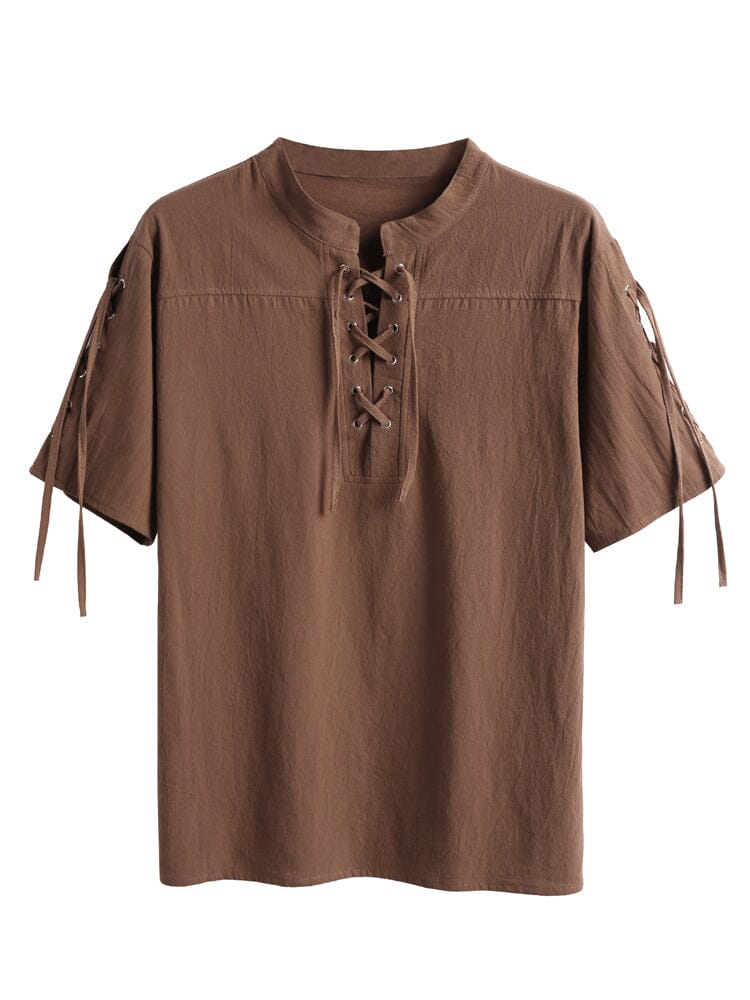Vintage Cotton Linen Drawstring Shirt Shirts coofandystore 