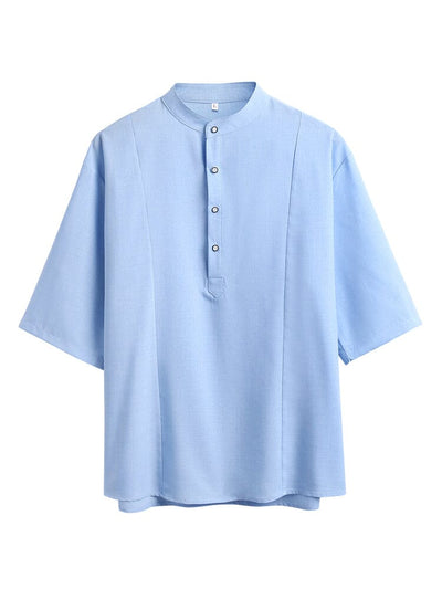 Casual Cotton Linen Mid-sleeve Shirt Shirts coofandystore 
