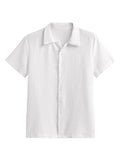 Solid Color Cotton Linen Simple Casual Shirt Shirts & Polos coofandystore 