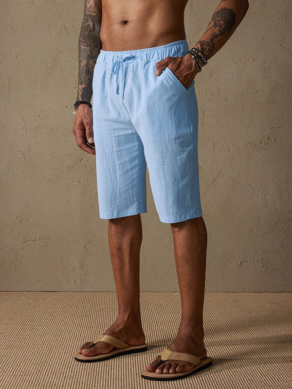 Casual Cotton Drawstring Shorts Shorts coofandystore Light Blue S 