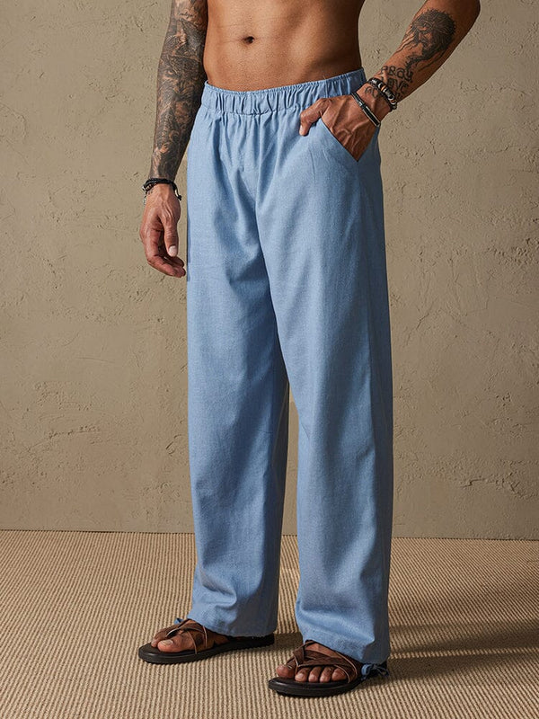 Casual Loose Style Beach Pants Pants coofandy Blue XS 