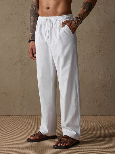 Mens Linen Pants With Pleats, White Linen Joggers, Mens Trousers, Loose Fit  Pants, Baggy Pants 