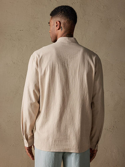 Cotton Long Sleeves V Neck Shirt Shirts coofandy 